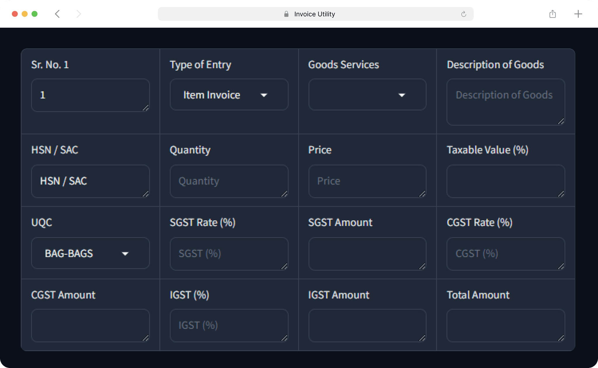 invoice utility