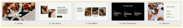 Example of Modern-touch restaurant website UI